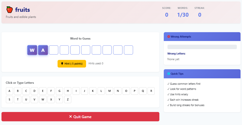 Word Box Game